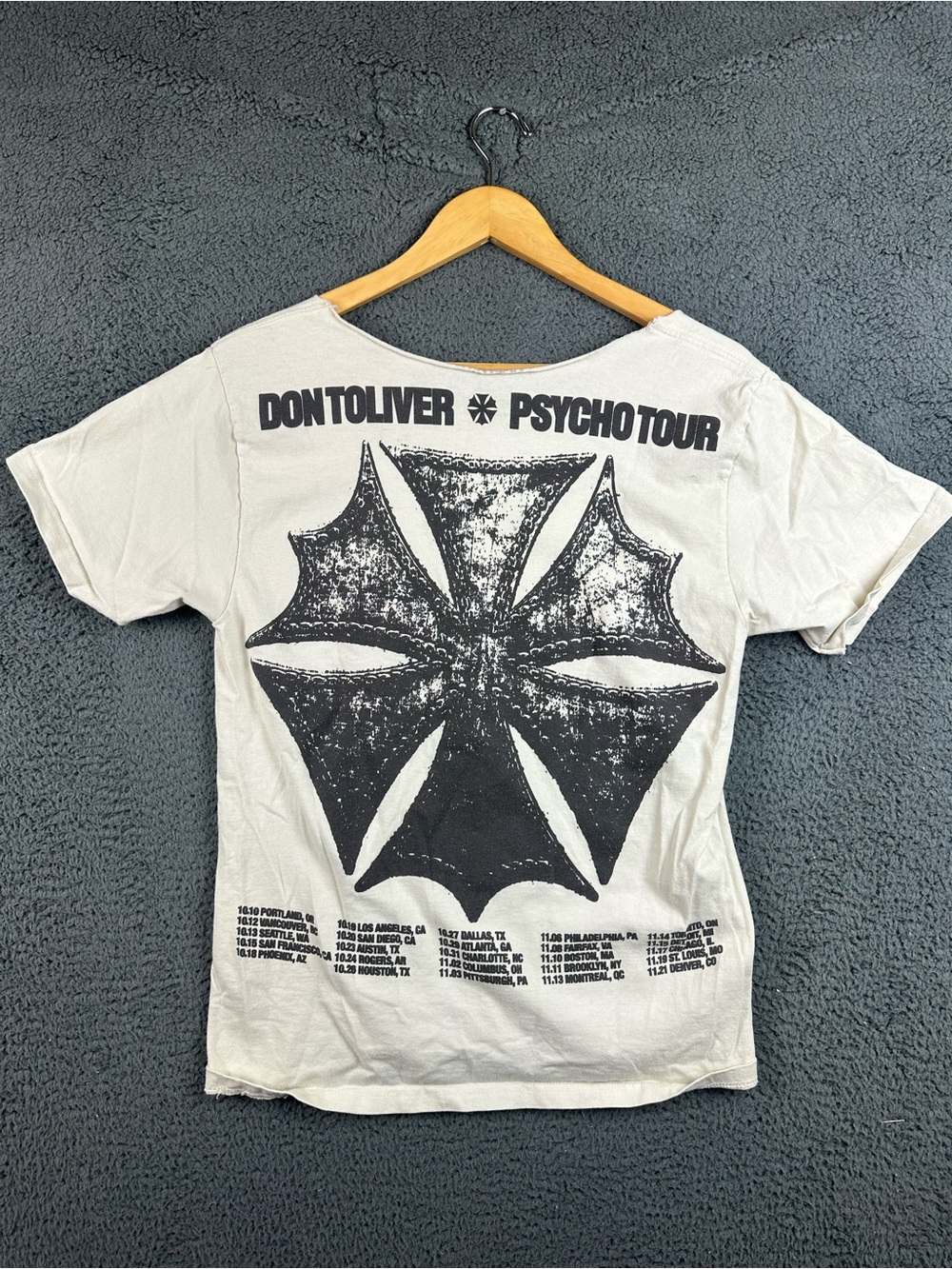 Don Toliver Psycho Tour 2021 Graphic T-Shirt Off White Cream Womens Small
